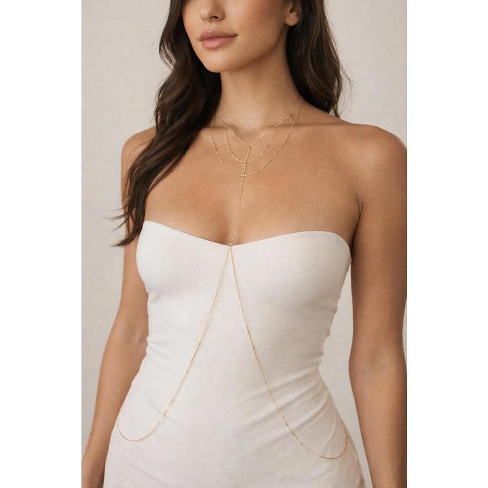 Nine West Gold Tone Layered Body‎ Chain